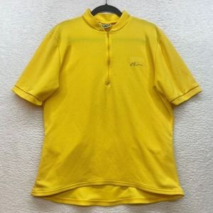 Nashbar Jersey Mens XXL Yellow Cycling Vintage USA Biking Biker Pockets 1/4 Zip